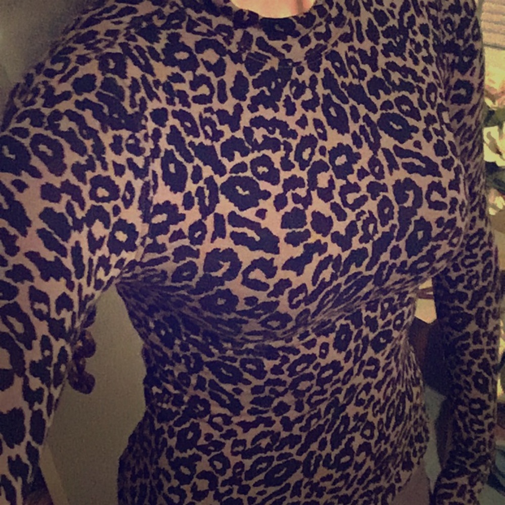 Free People long sleeve cheetah print top